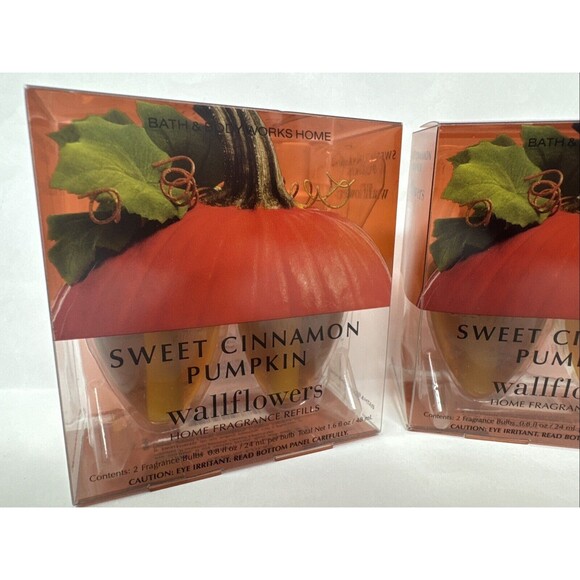 4 Bath & Body Works Sweet Cinnamon Pumpkin Wallflowers Home Fragrance Refill NEW - Picture 2 of 3